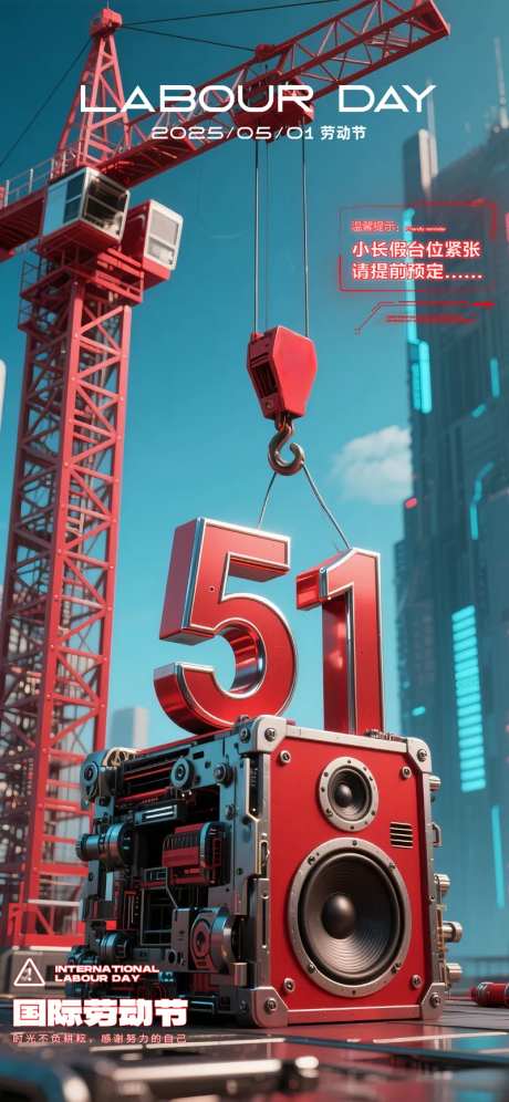 酒吧夜店五一劳动节51红色巨型音箱-采灵感-https://www.cailinggan.com/