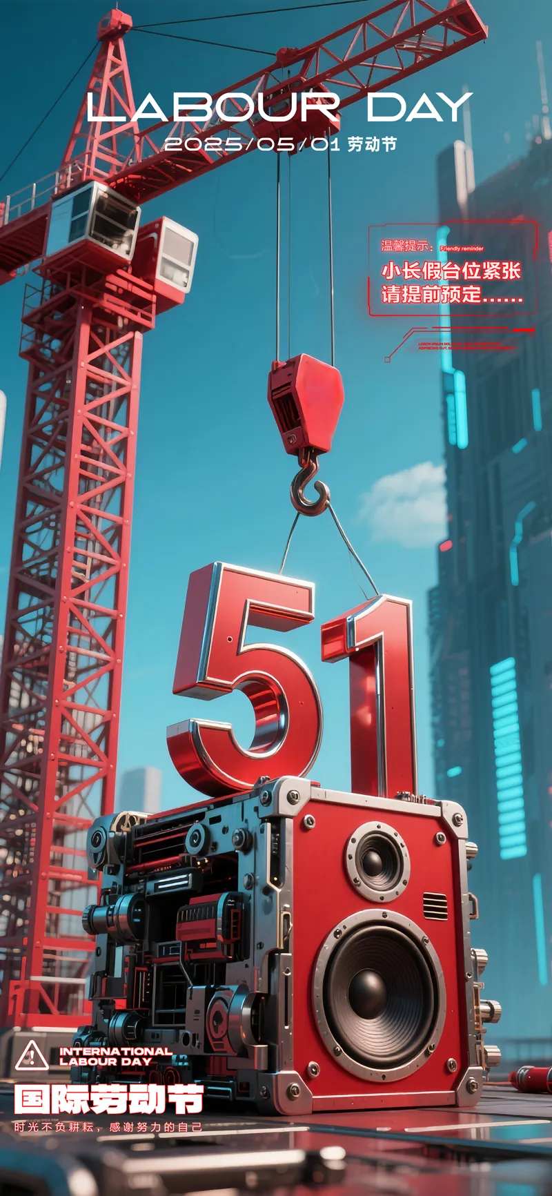酒吧夜店五一劳动节51红色巨型音箱-采灵感-cailinggan.com