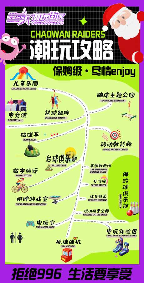 潮玩电玩城超有创意攻略线路海报-采灵感-https://www.cailinggan.com/