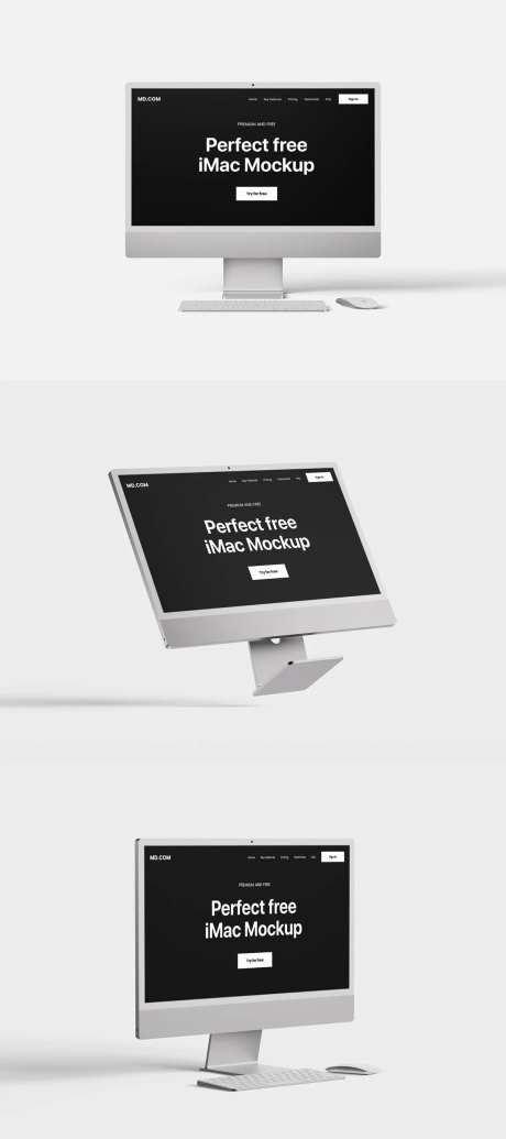 银色干净极简iMAC模型贴图样机-采灵感-https://www.cailinggan.com/