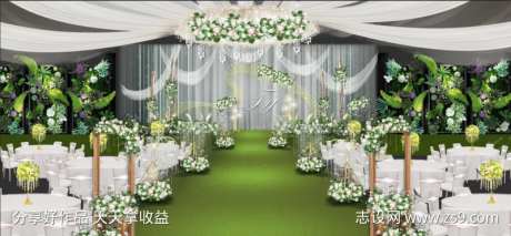 婚礼舞台布置背景-采灵感-https://www.cailinggan.com/