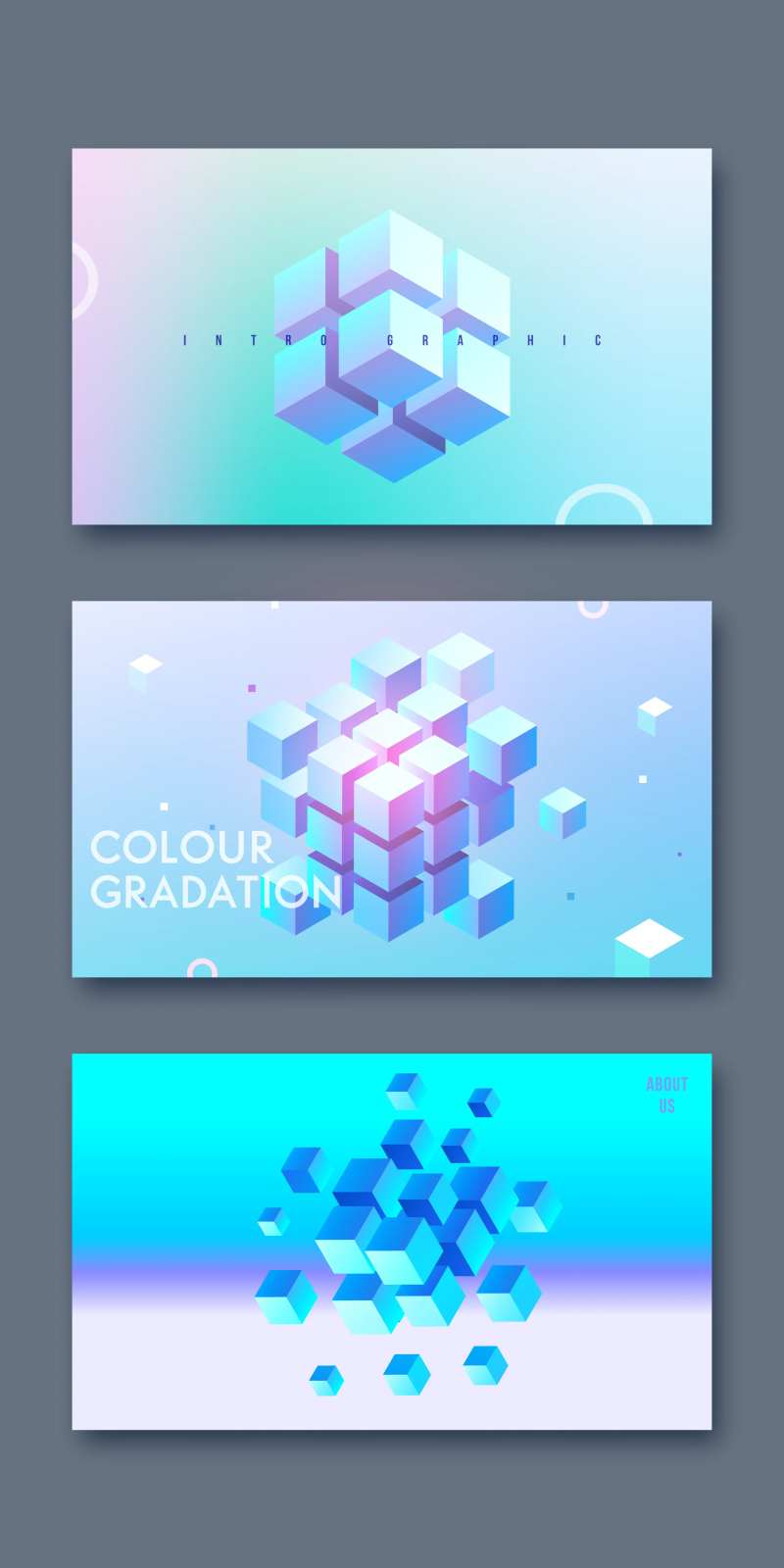 几何体渐变主视觉广告展板-采灵感-cailinggan.com