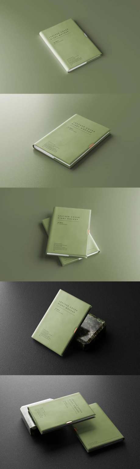 皮革笔记本封面样机-采灵感-https://www.cailinggan.com/