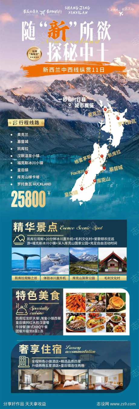 澳洲新西兰旅游海报-采灵感-https://www.cailinggan.com/