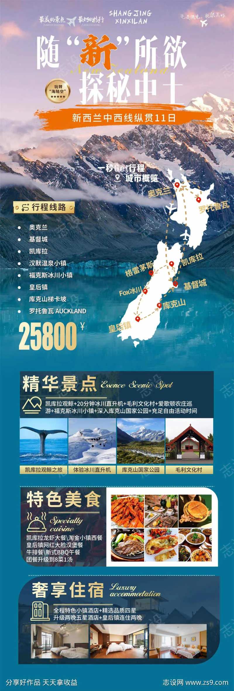 澳洲新西兰旅游海报-采灵感-cailinggan.com
