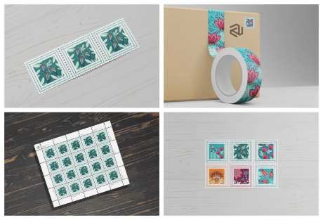 信纸邮票信封样机-采灵感-https://www.cailinggan.com/