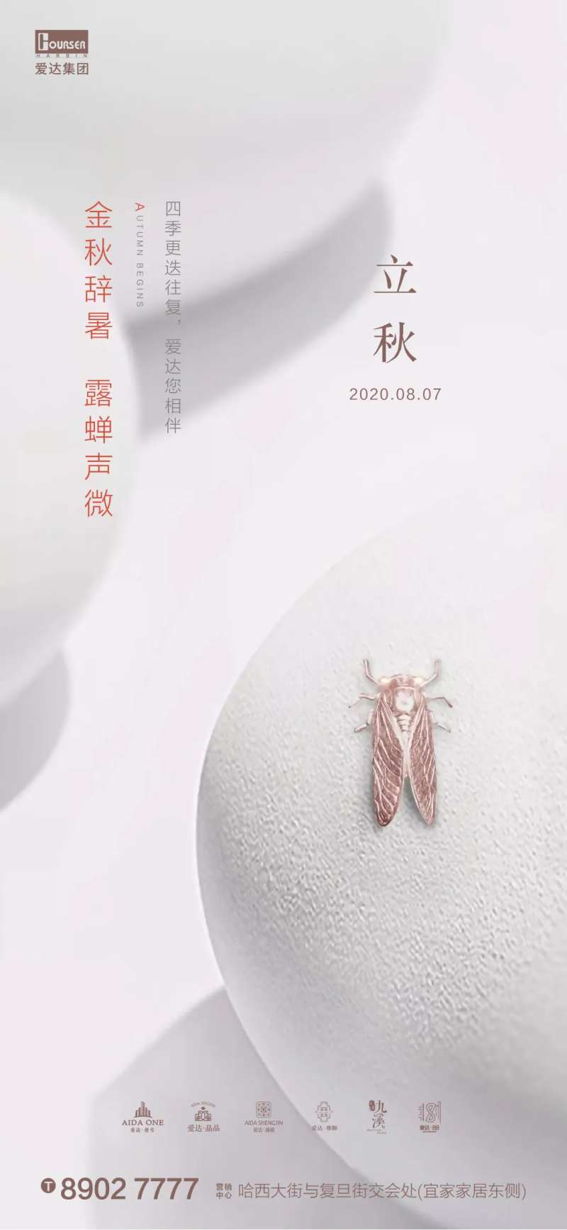 立秋白石金蝉海报-采灵感-cailinggan.com