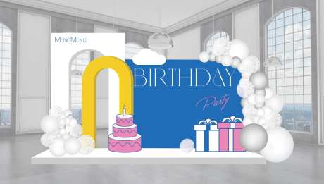 蓝色系生日氛围美陈-采灵感-https://www.cailinggan.com/