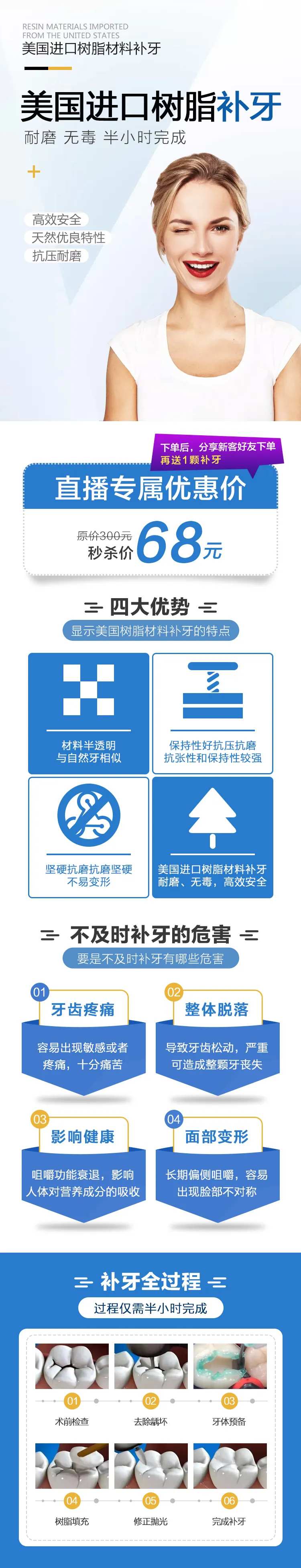 美国树脂补牙电商详情页-采灵感-cailinggan.com