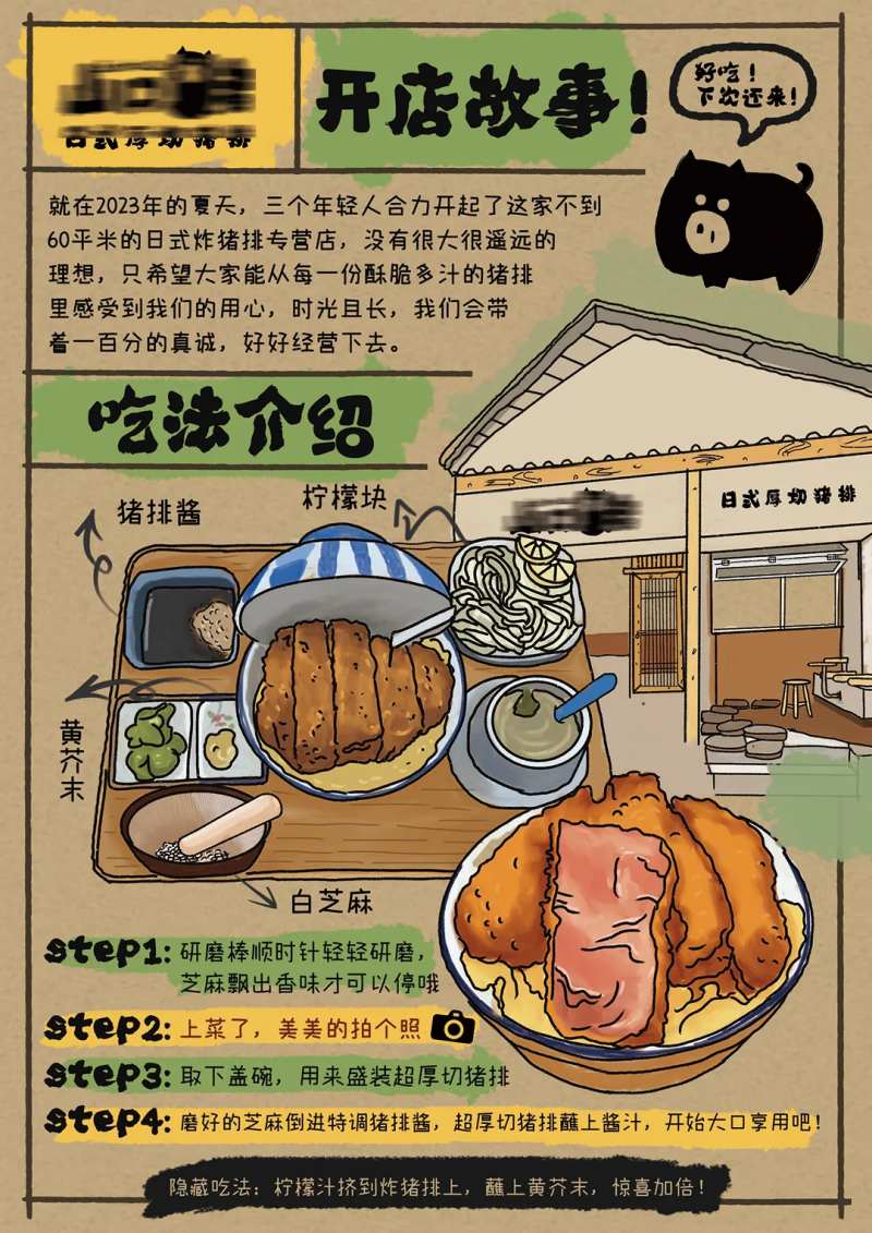 猪排吃法介绍海报-采灵感-cailinggan.com
