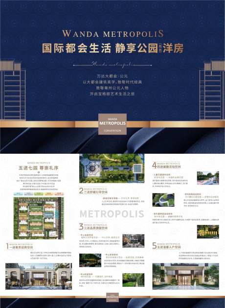 房地产景观价值点蓝金DM宣传单页                                                                                                                                                                                        -采灵感-https://www.cailinggan.com/