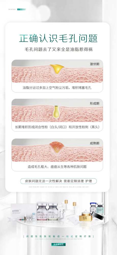 医美美容祛斑美白痘痘模特对比简约海报-采灵感-https://www.cailinggan.com/