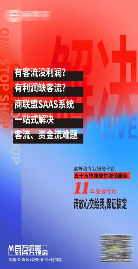 解决商家难点营销推广海报-采灵感-https://www.cailinggan.com/