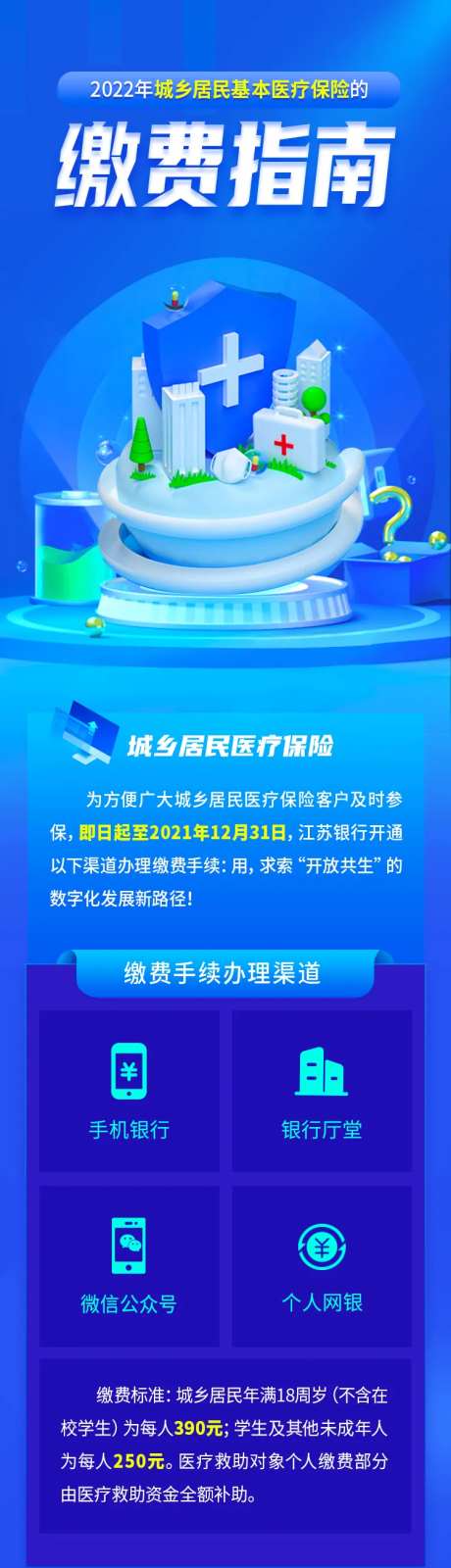 医疗保险的缴费指南长图海报-采灵感-https://www.cailinggan.com/