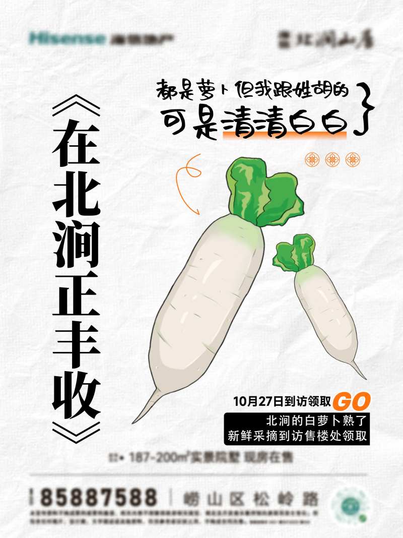 地产蔬菜活动白萝卜海报小绿书-采灵感-cailinggan.com