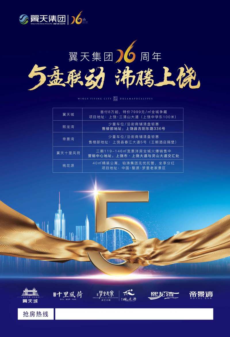 5盘联动蓝金房地产海报-采灵感-cailinggan.com