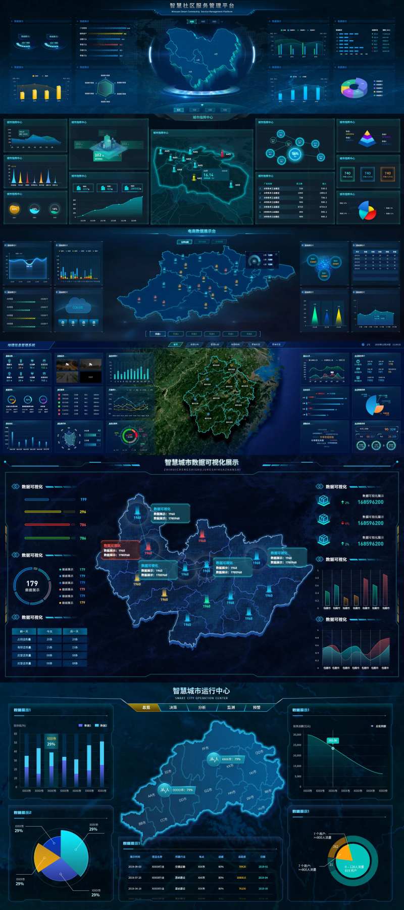 UI界面城市指挥中心电商数据展示台智-采灵感-cailinggan.com