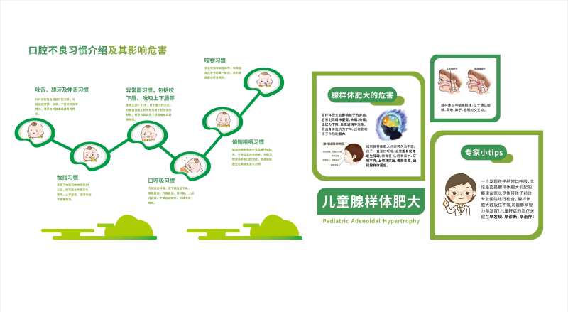 口腔不良习惯介绍及其影响危害文化墙背-采灵感-cailinggan.com