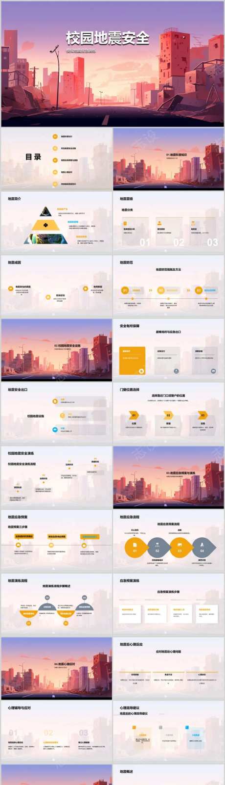 校园地震安全PPT-采灵感-cailinggan.com