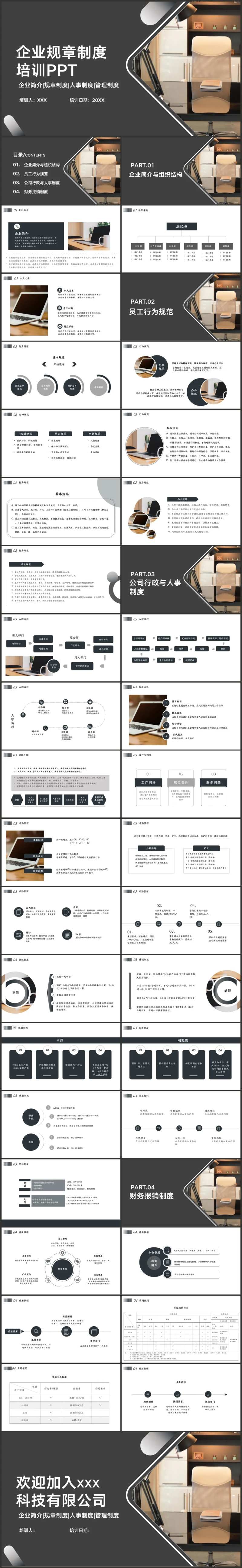棕色商务风企业规章制度培训PPT-采灵感-cailinggan.com