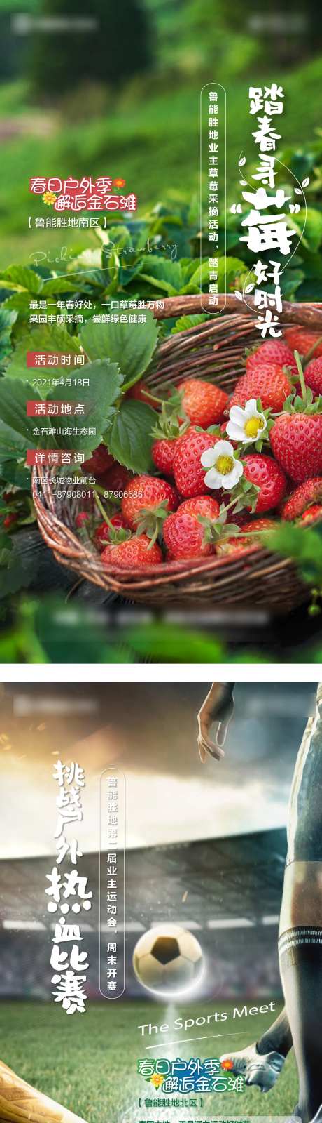 地产采摘踢足球暖场活动系列海报-采灵感-https://www.cailinggan.com/