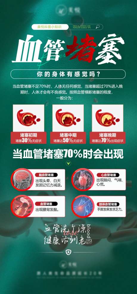 血管堵塞大健康医疗宣传海报-采灵感-https://www.cailinggan.com/