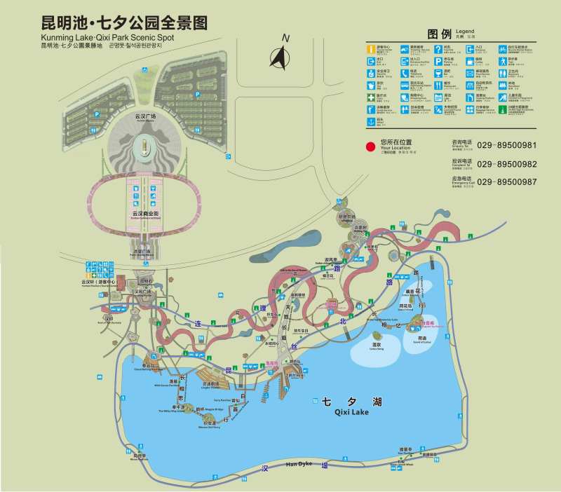 昆明池七夕公园旅游导览图-采灵感-cailinggan.com