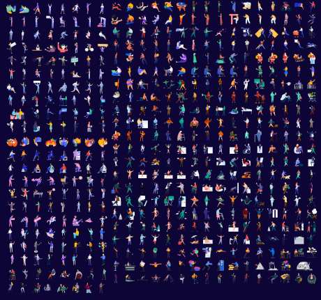 人物动作卡通贴纸图标-采灵感-https://www.cailinggan.com/