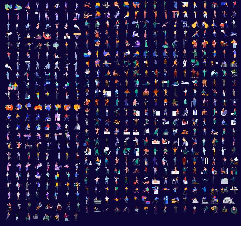 人物动作卡通贴纸图标-采灵感-cailinggan.com