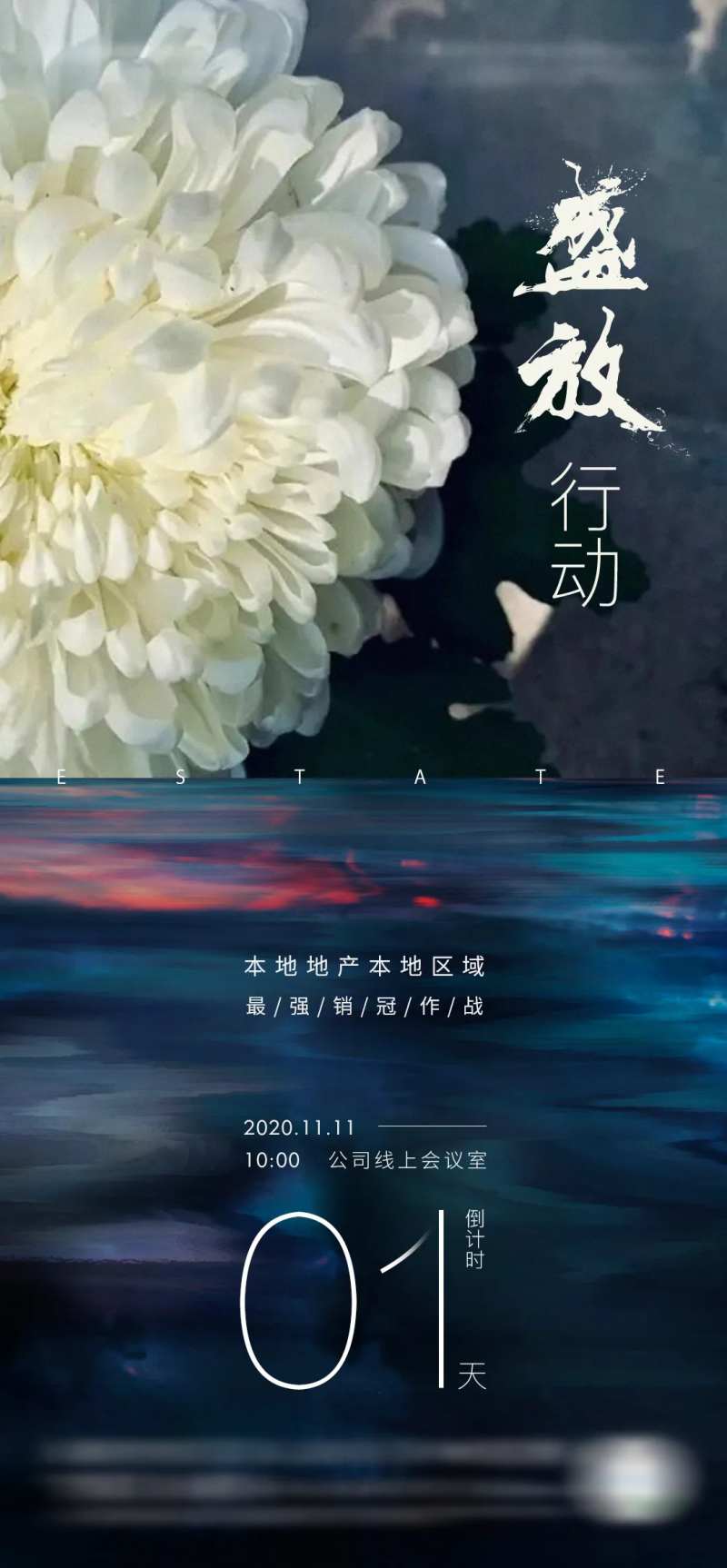 地产盛放行动冲刺拼搏倒计时海报-采灵感-cailinggan.com