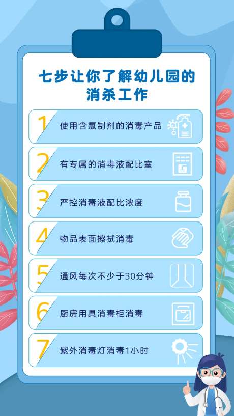 幼儿园七步消毒工作海报-采灵感-https://www.cailinggan.com/