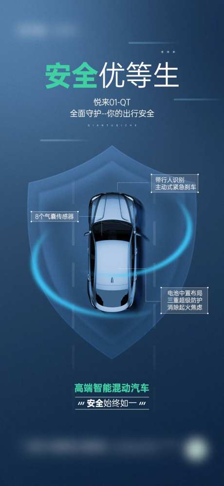 汽车行车安全卖点营销宣传海报-采灵感-https://www.cailinggan.com/