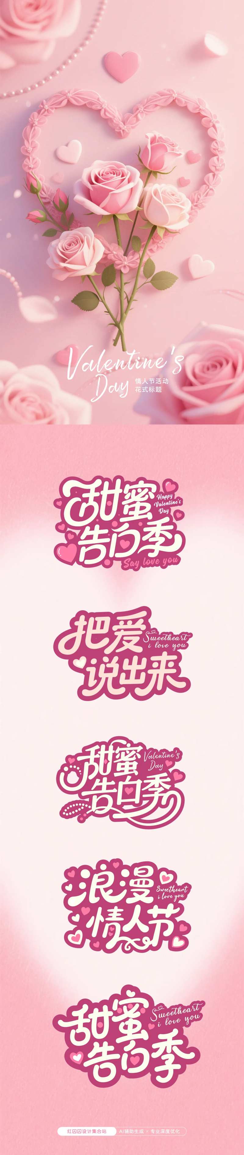 情人节花式标题设计-采灵感-cailinggan.com