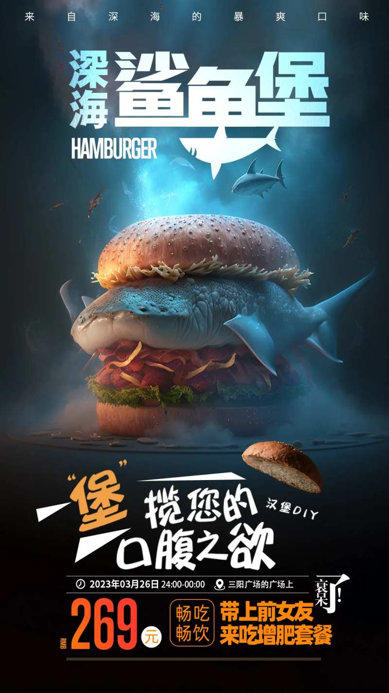 深海鲨鱼煲海报-采灵感-cailinggan.com