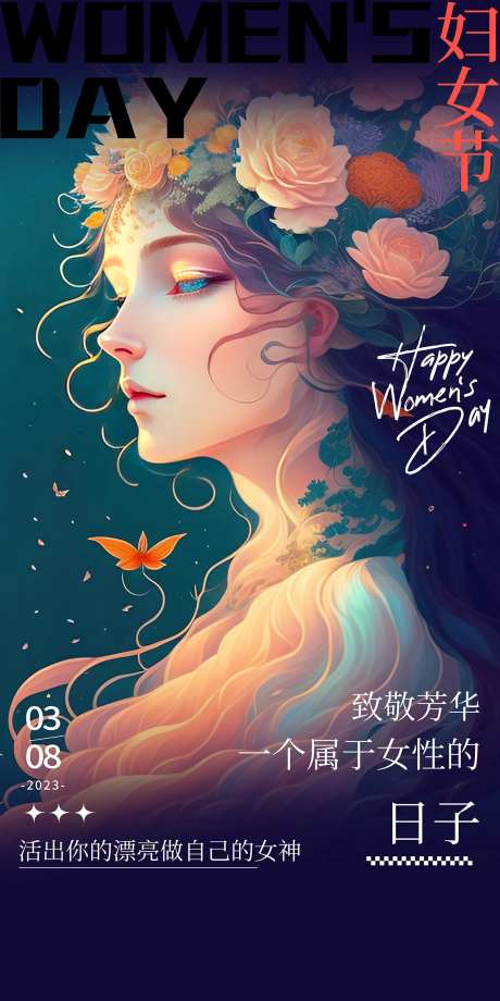 妇女节海报-采灵感-https://www.cailinggan.com/