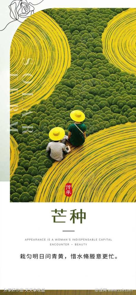 二十四节气芒种海报-采灵感-cailinggan.com