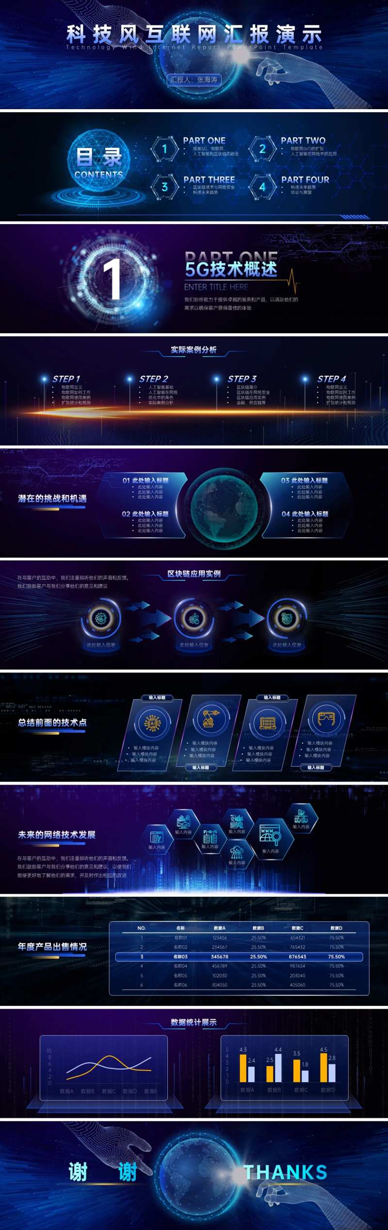 科技风互联网汇报ppt-采灵感-cailinggan.com