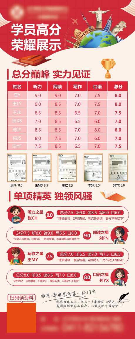 雅思教育公众号易拉宝展架-采灵感-https://www.cailinggan.com/