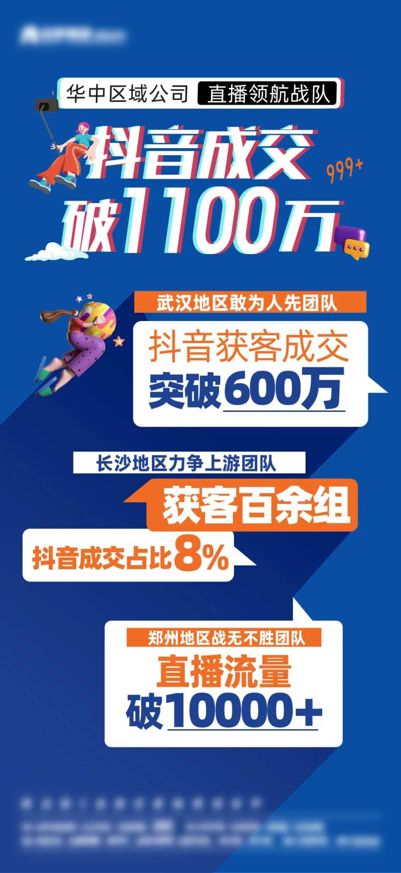 地产抖音直播战报海报-采灵感-cailinggan.com