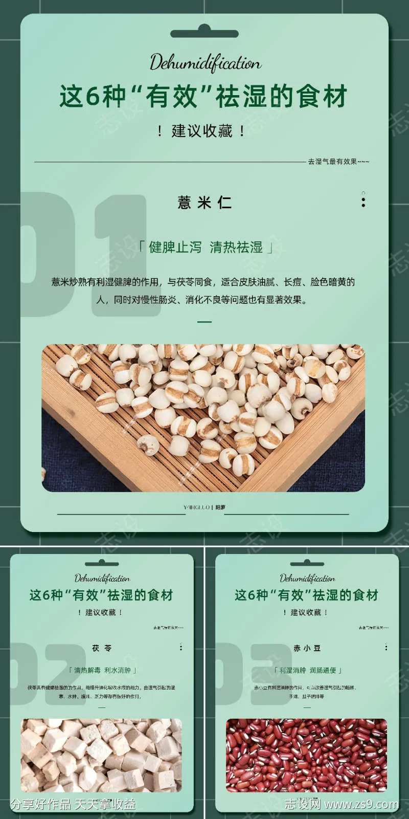 祛湿食材小红书排版-采灵感-cailinggan.com