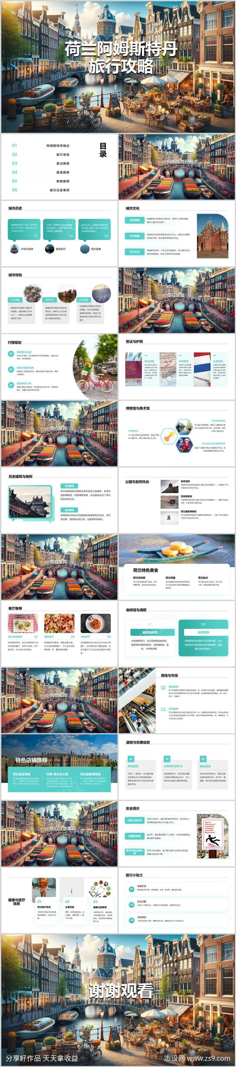 荷兰阿姆斯特丹旅行攻略PPT-采灵感-cailinggan.com