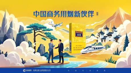香烟商务合作活动背景板-采灵感-https://www.cailinggan.com/