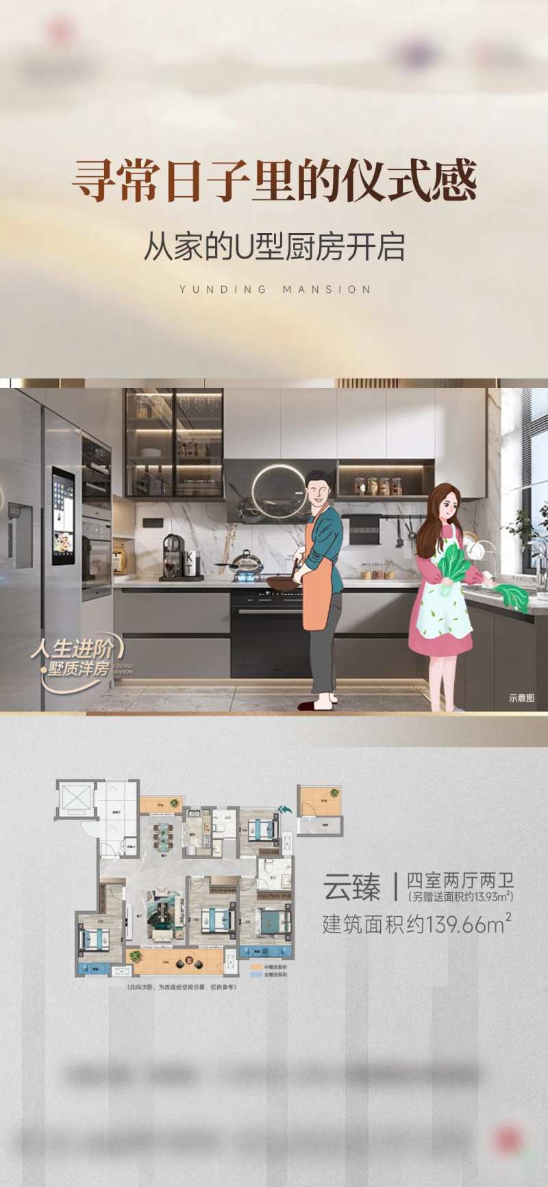 厨房地产户型洋房配套价值点海报-采灵感-cailinggan.com