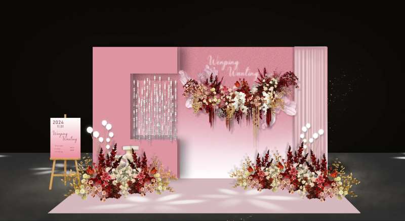 豆沙色粉色婚礼-采灵感-cailinggan.com