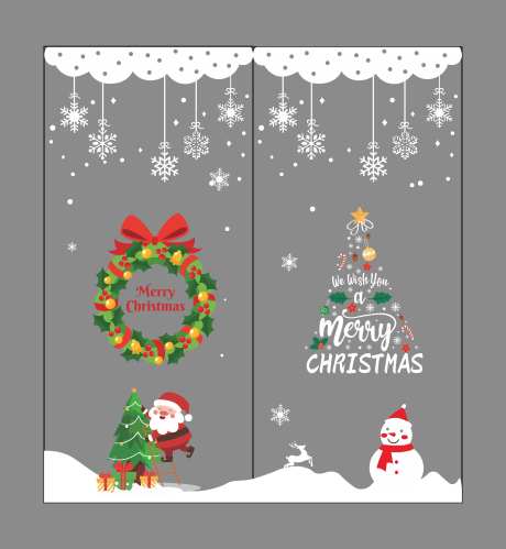 圣诞氛围玻璃贴纸-采灵感-https://www.cailinggan.com/