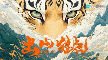 猛虎出山KV活动背景板-采灵感-https://www.cailinggan.com/