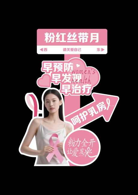 粉红丝带指引牌-采灵感-https://www.cailinggan.com/