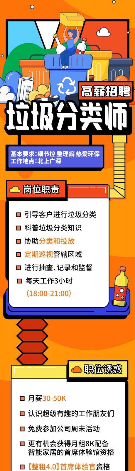 垃圾分类师岗位招聘长图海报-采灵感-https://www.cailinggan.com/