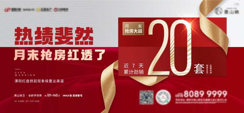 房地产红金数字活动展板-采灵感-cailinggan.com