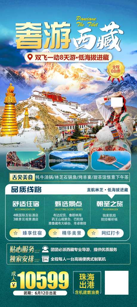 奢游西藏旅游海报-采灵感-https://www.cailinggan.com/